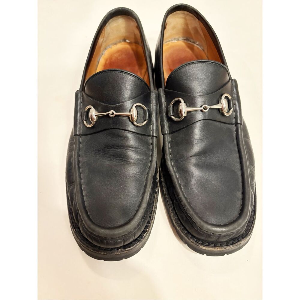 Gucci Horsebit Loafers Size 10.5 Black Leather